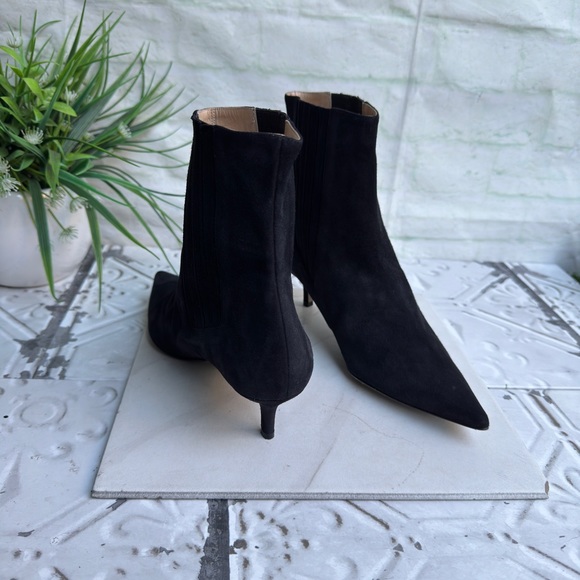 Lafayette 148 Fiore Ankle Bootie In Black suede Leather size 39.5 US 9.5 women - Picture 4 of 7